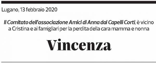 Annuncio funebre Vicenza Bertazzoli