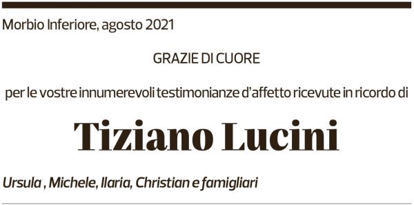 Annuncio funebre Tiziano Lucini