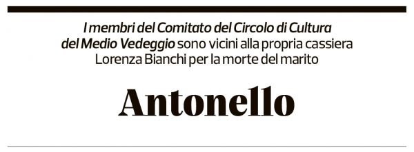 Annuncio funebre Antonello Bianchi