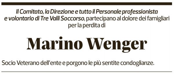 Annuncio funebre Marino Wenger