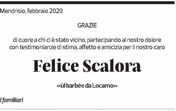 Annuncio funebre Felice Scalora