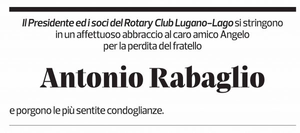 Annuncio funebre Antonio Rabaglio