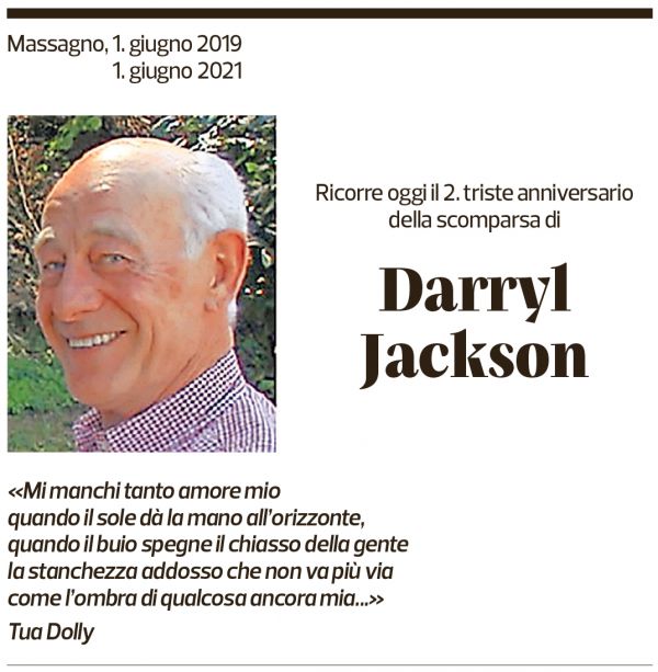 Annuncio funebre Darryl Jackson