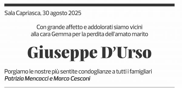 Annuncio funebre Giuseppe D'urso