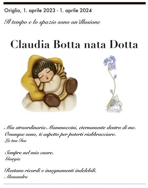 Annuncio funebre Claudia Botta