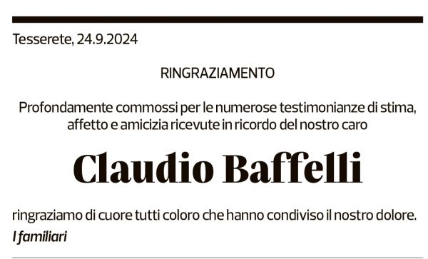 Annuncio funebre Claudio Baffelli