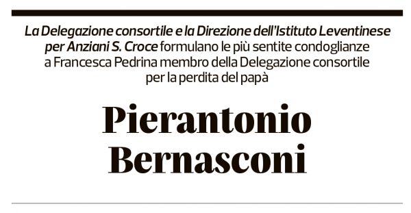 Annuncio funebre Pierantonio Bernasconi