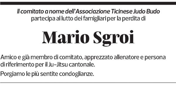 Annuncio funebre Mario Sgroi
