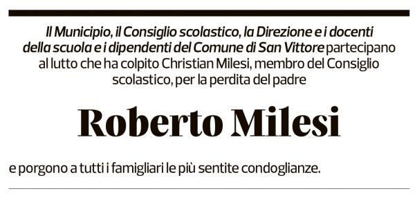 Annuncio funebre Roberto Milesi