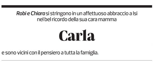 Annuncio funebre Carla Canova Pirogalli