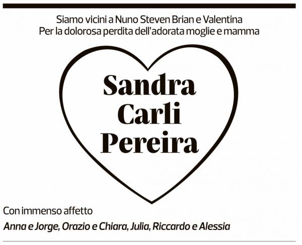 Annuncio funebre Sandra Pereira