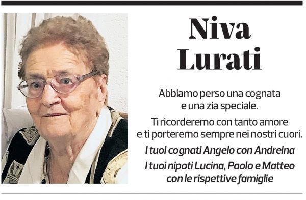 Annuncio funebre Niva Lurati