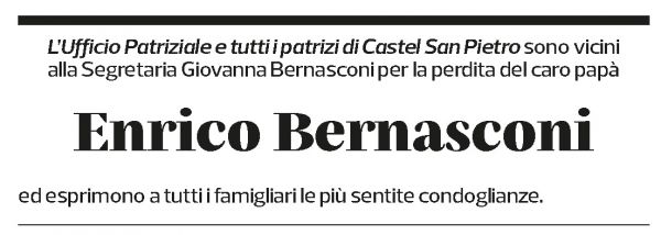 Annuncio funebre Enrico Bernasconi