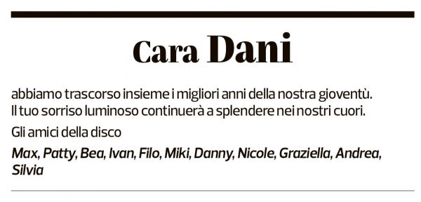 Annuncio funebre Daniela Citro