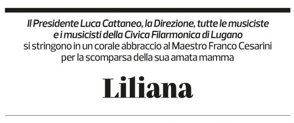 Annuncio funebre Liliana Cesarini