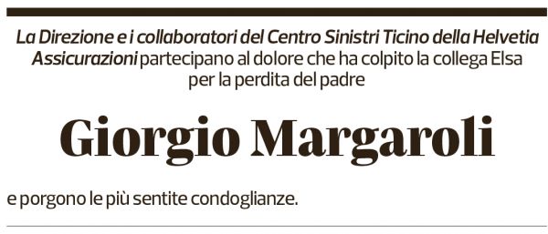 Annuncio funebre Giorgio Margaroli