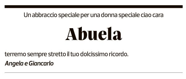 Annuncio funebre Micaela Villa Ortega