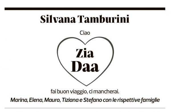 Annuncio funebre Silvana Tamburini