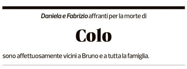 Annuncio funebre Colombina Moratti