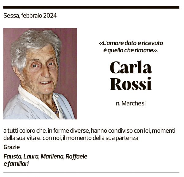 Annuncio funebre Carla Rossi