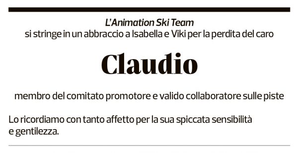 Annuncio funebre Claudio Vitalini