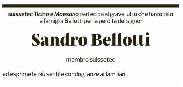 Annuncio funebre Sandro Bellotti