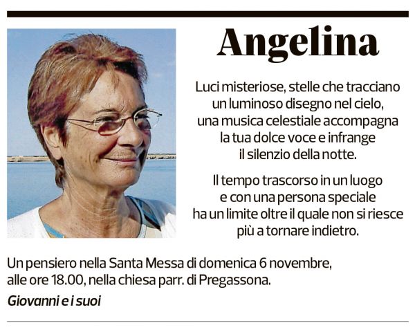 Annuncio funebre Angelina -