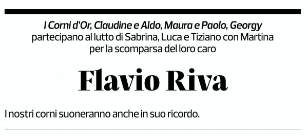 Annuncio funebre Flavio Riva