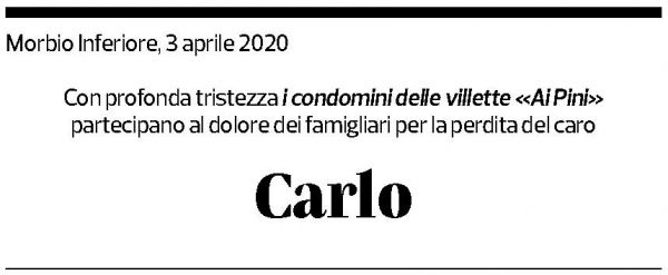 Annuncio funebre Carlo Castelletti