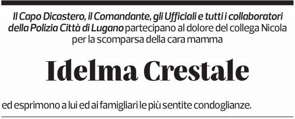Annuncio funebre Idelma Crestale