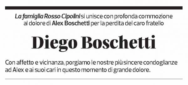 Annuncio funebre Diego Boschetti