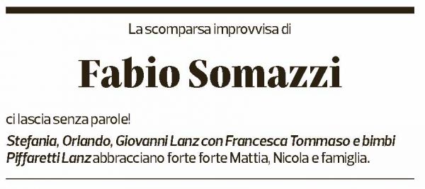 Annuncio funebre Fabio Somazzi