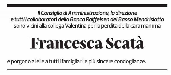 Annuncio funebre Francesca Scatà