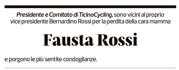 Annuncio funebre Fausta Rossi