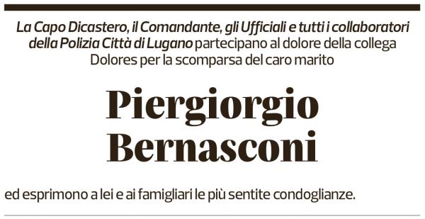 Annuncio funebre Piergiorgio Bernasconi