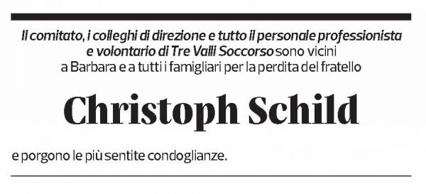 Annuncio funebre Christoph Schild