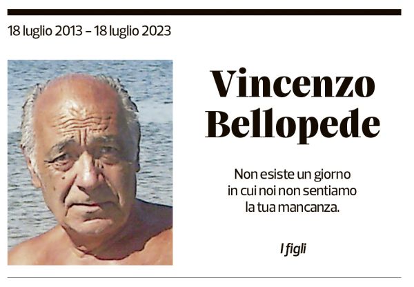 Annuncio funebre Vincenzo Bellopede