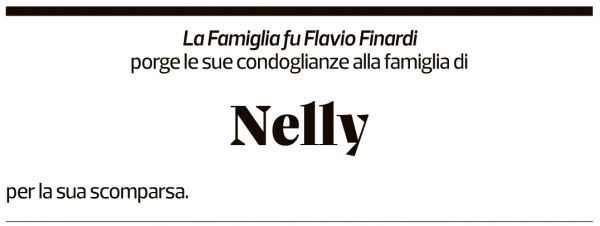 Annuncio funebre Nelly Finardi