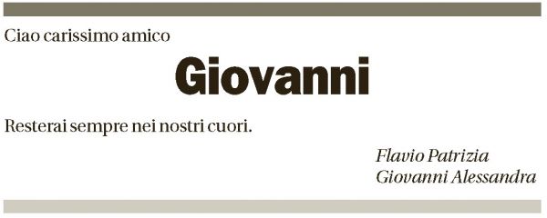 Annuncio funebre Giovanni Lepori