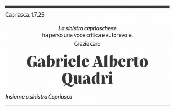 Annuncio funebre Gabriele Alberto Quadri