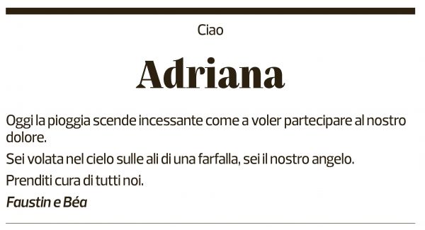 Annuncio funebre Adriana Fumagalli