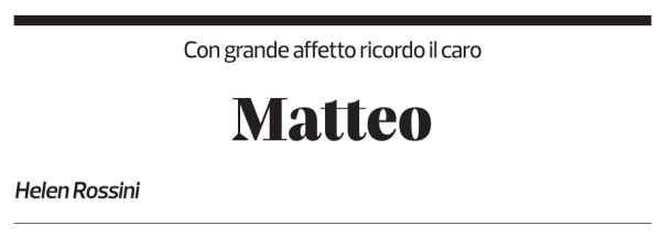 Annuncio funebre Matteo 