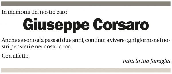 Annuncio funebre Giuseppe Corsaro