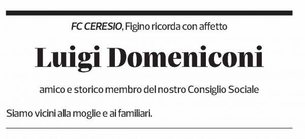 Annuncio funebre Luigi Domeniconi