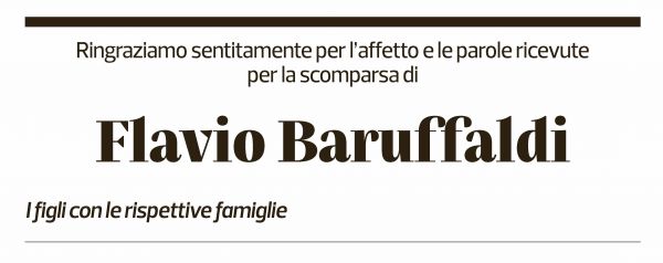 Annuncio funebre Flavio Baruffaldi
