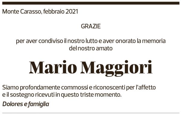 Annuncio funebre Mario Maggiori