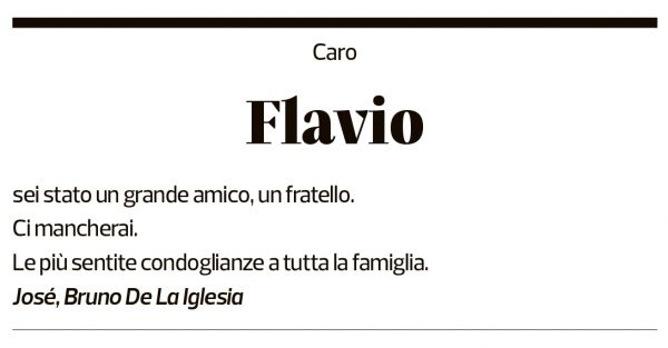 Annuncio funebre Flavio Calanchini