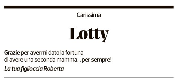 Annuncio funebre Lotty Lehmann