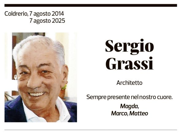 Annuncio funebre Sergio Grassi