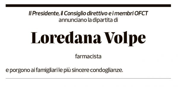 Annuncio funebre Loredana Volpe